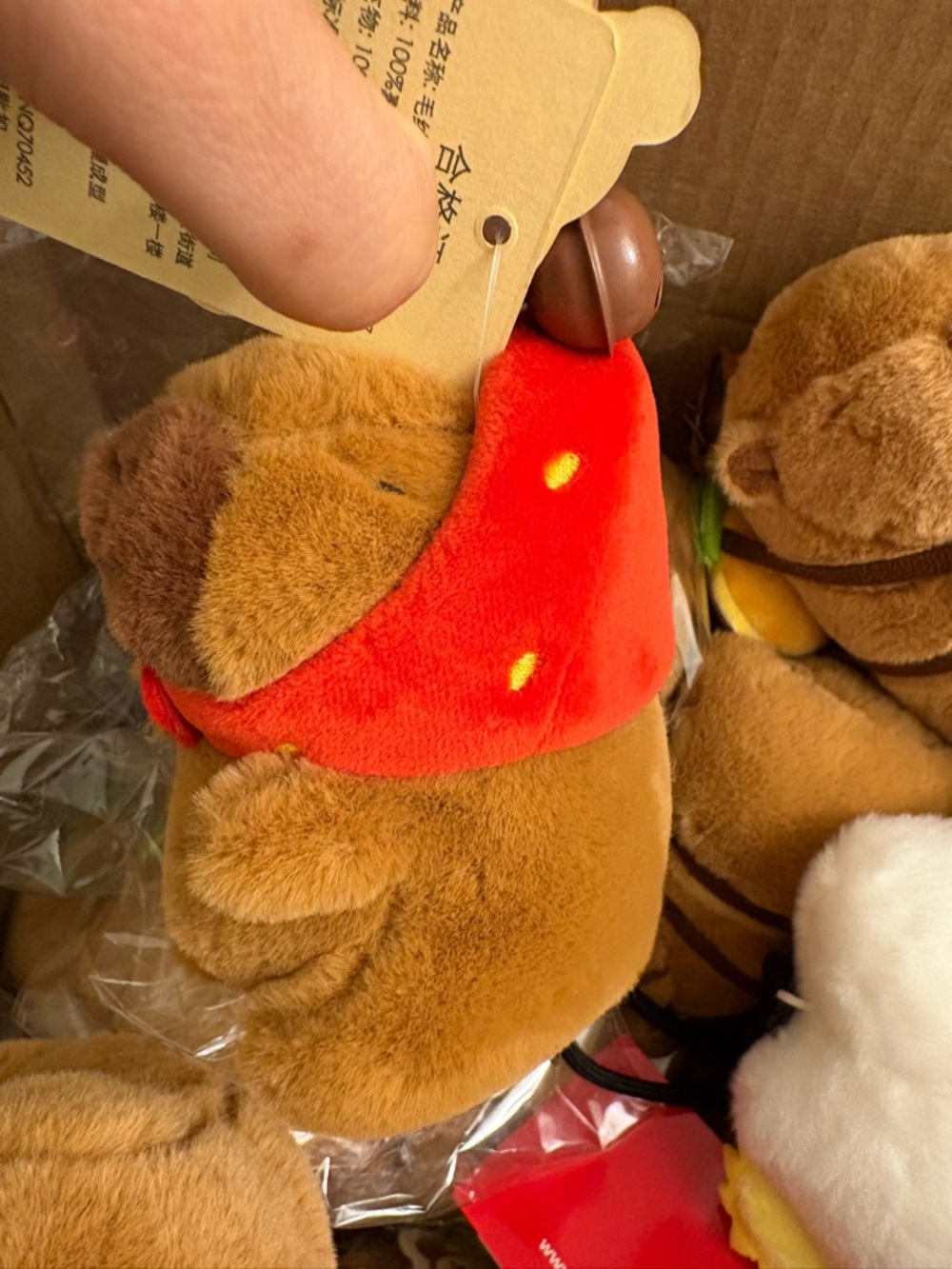 Capybara Plush Keychain Red Hat Kawaii Bag Charm Y2K Cute Gift